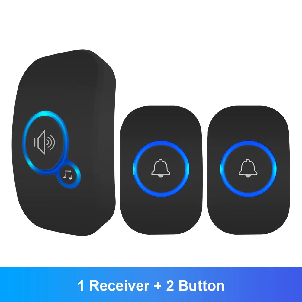 Wireless Doorbell Kit — Waterproof, Plug-In Receiver & Push Button
