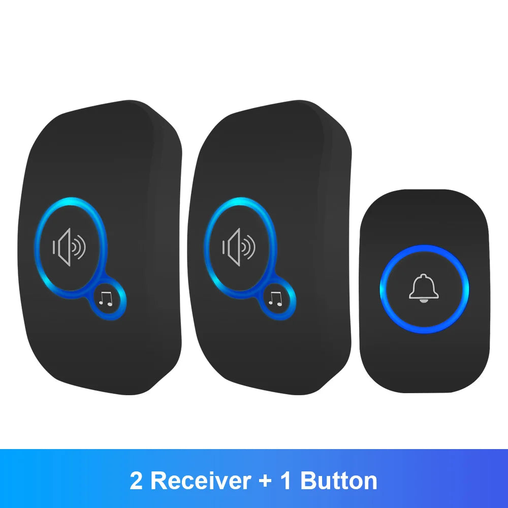Wireless Doorbell Kit — Waterproof, Plug-In Receiver & Push Button