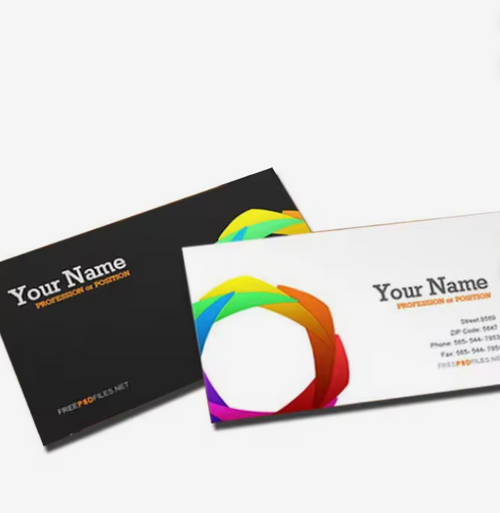 Custom NFC business cards showing personalised design in black and white