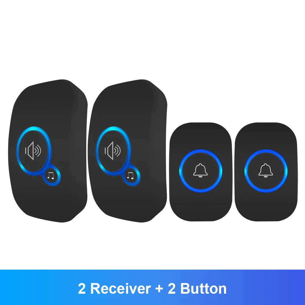 Wireless Doorbell Kit — Waterproof, Plug-In Receiver & Push Button